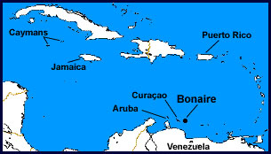 Caribbean Map featuring Bonaire
