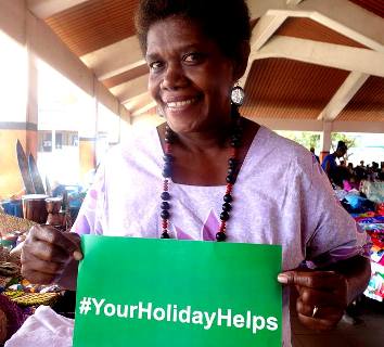 Vanuatu Smiling Woman #YourHolidayHelps